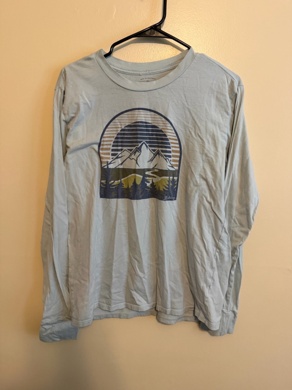 Billabong Light Blue Long-Sleeve Mountain Graphic Tee